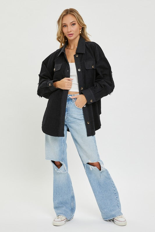 Waiting and Praying Corduroy Shacket