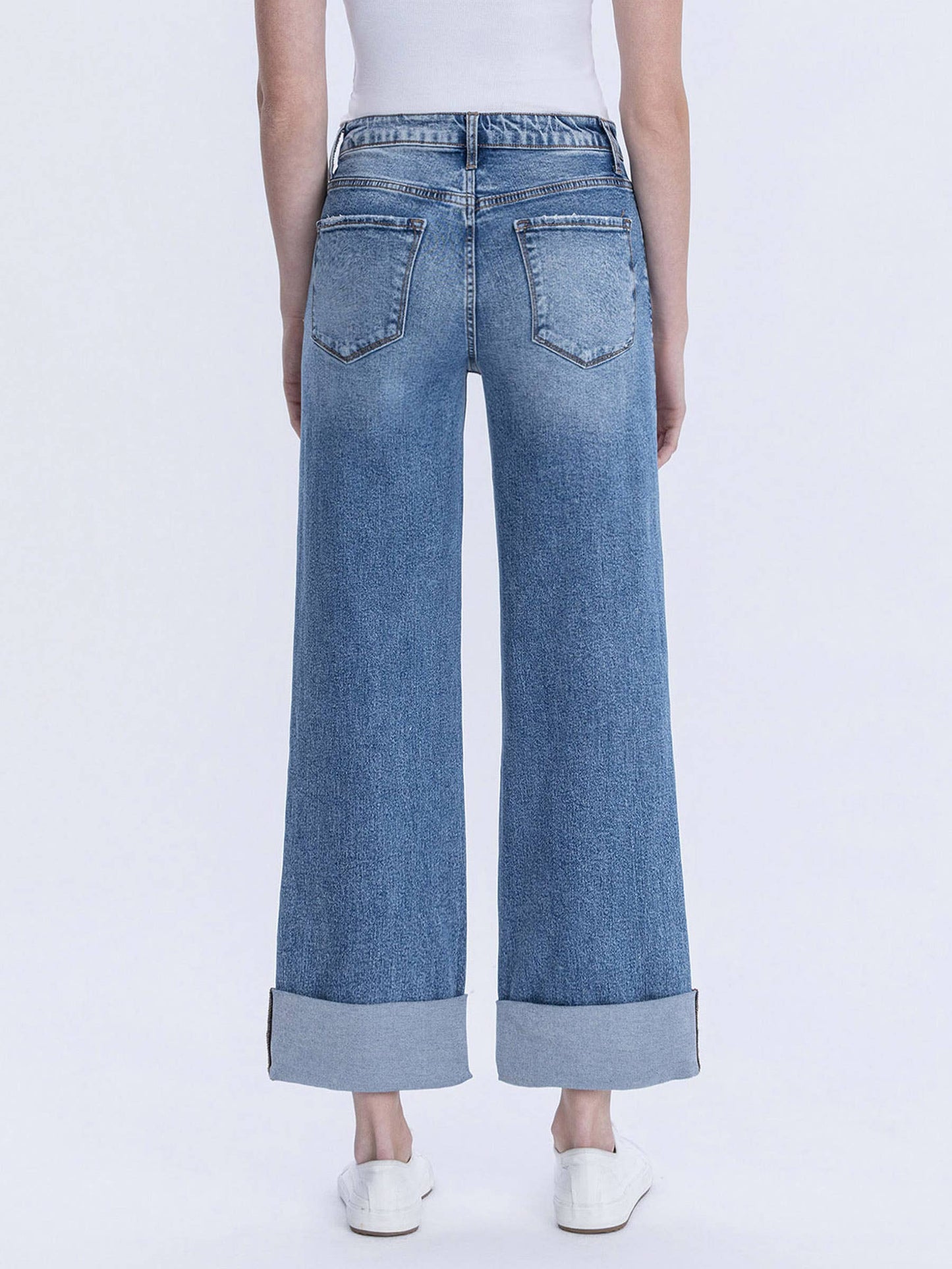 Lovervet Suzanne Super High Rise Cuffed Wide Leg Jeans