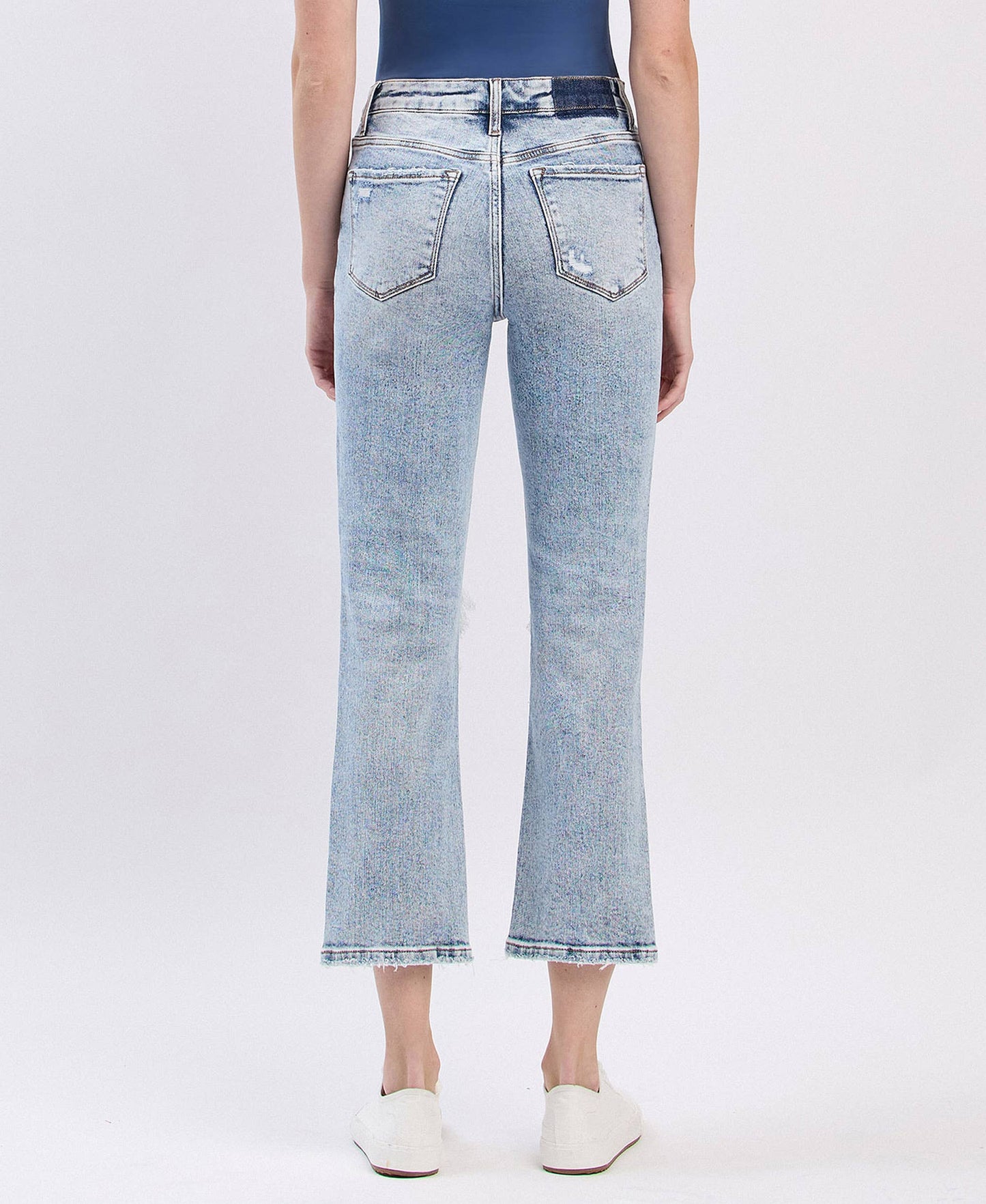 Lovervet Hannah High Rise Distressed Crop Straight Jeans