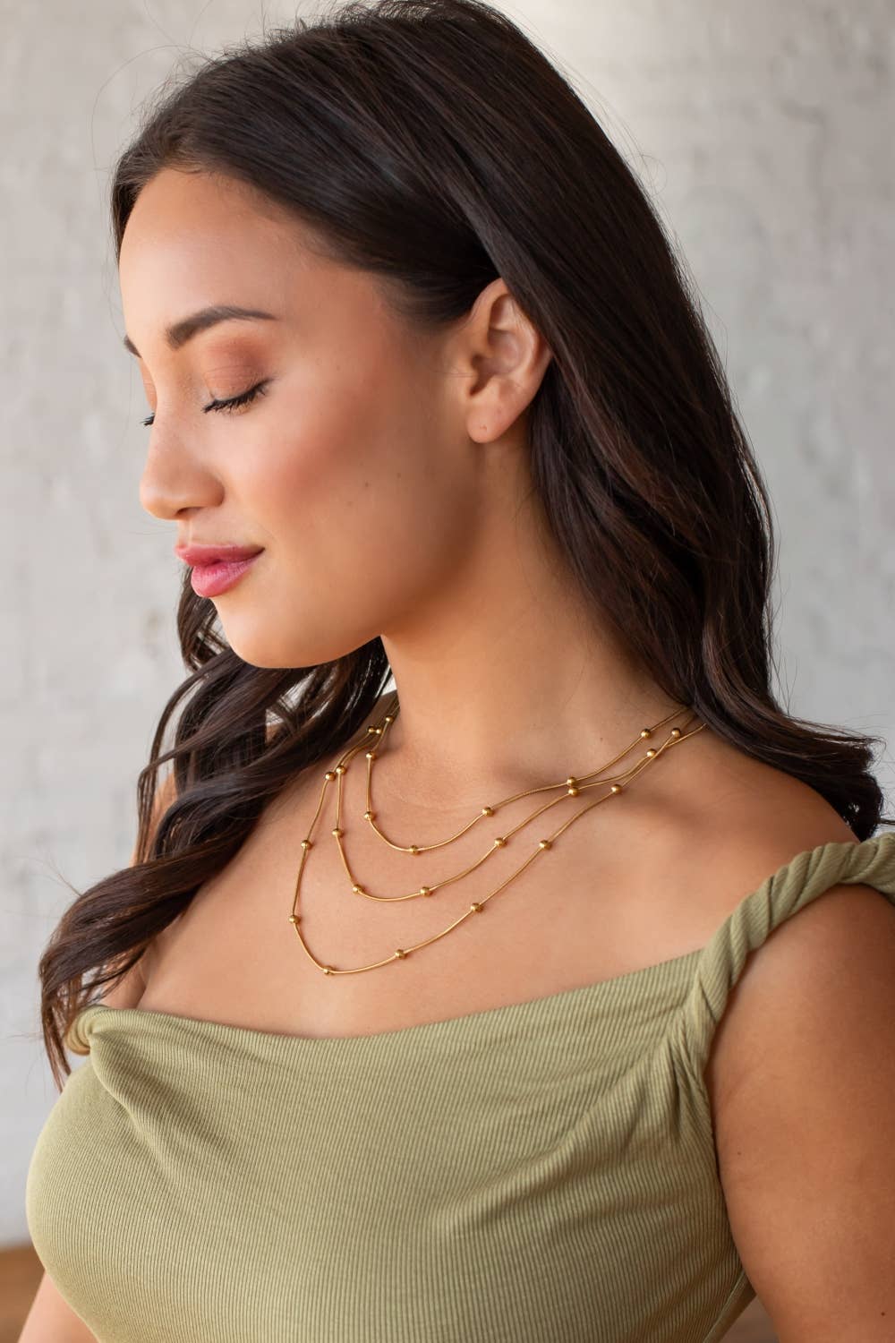 Luxe Gold Layered Beaded Necklace