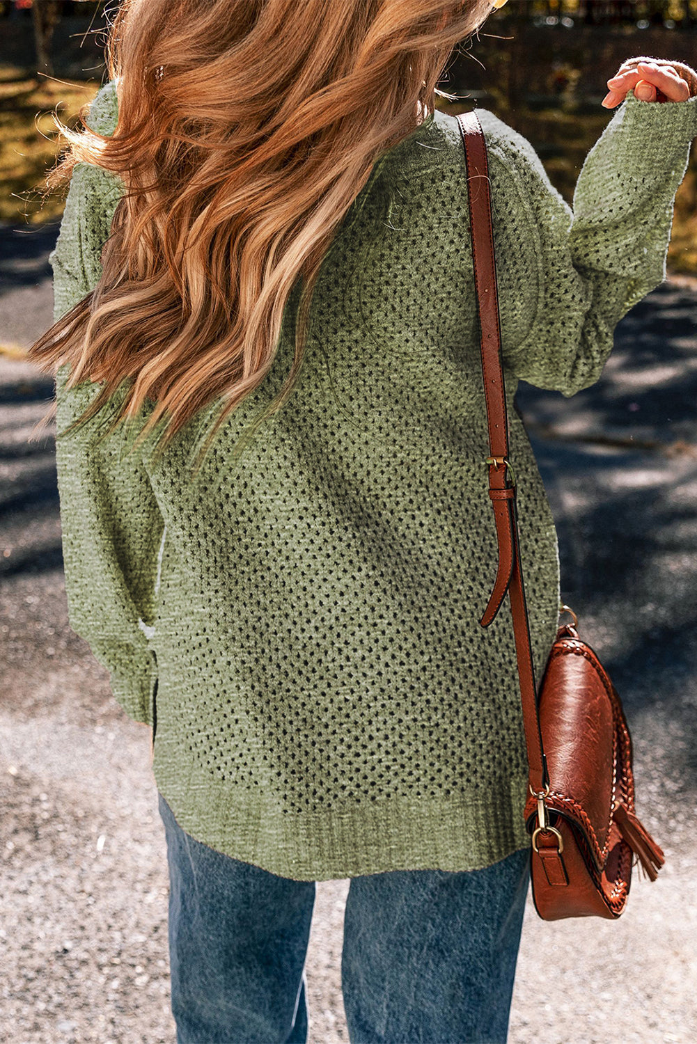 Fireside Knit Drop Shoulder Sweater-Olive