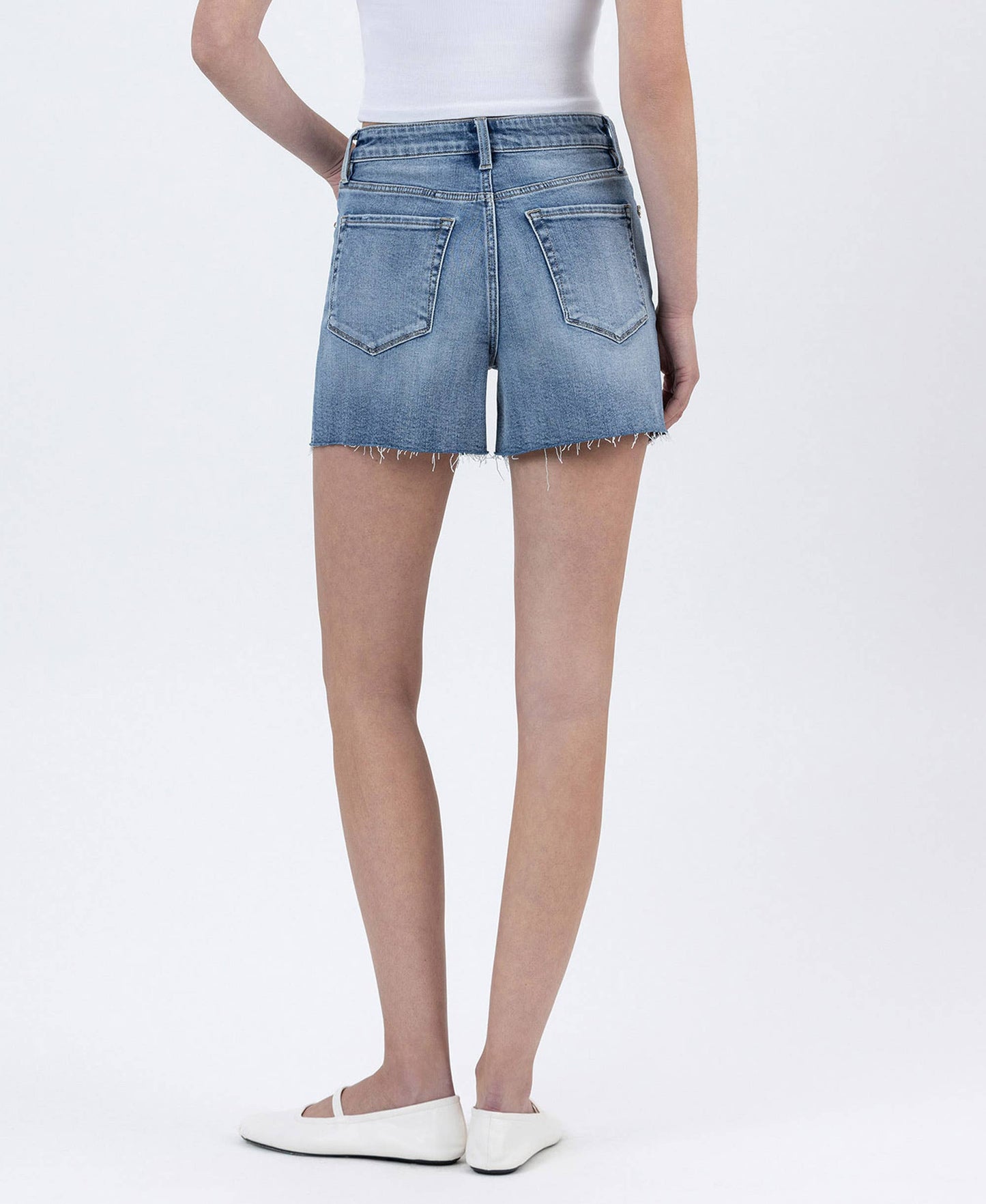 Lovervet Bashful High Rise Rhinestone Denim Shorts