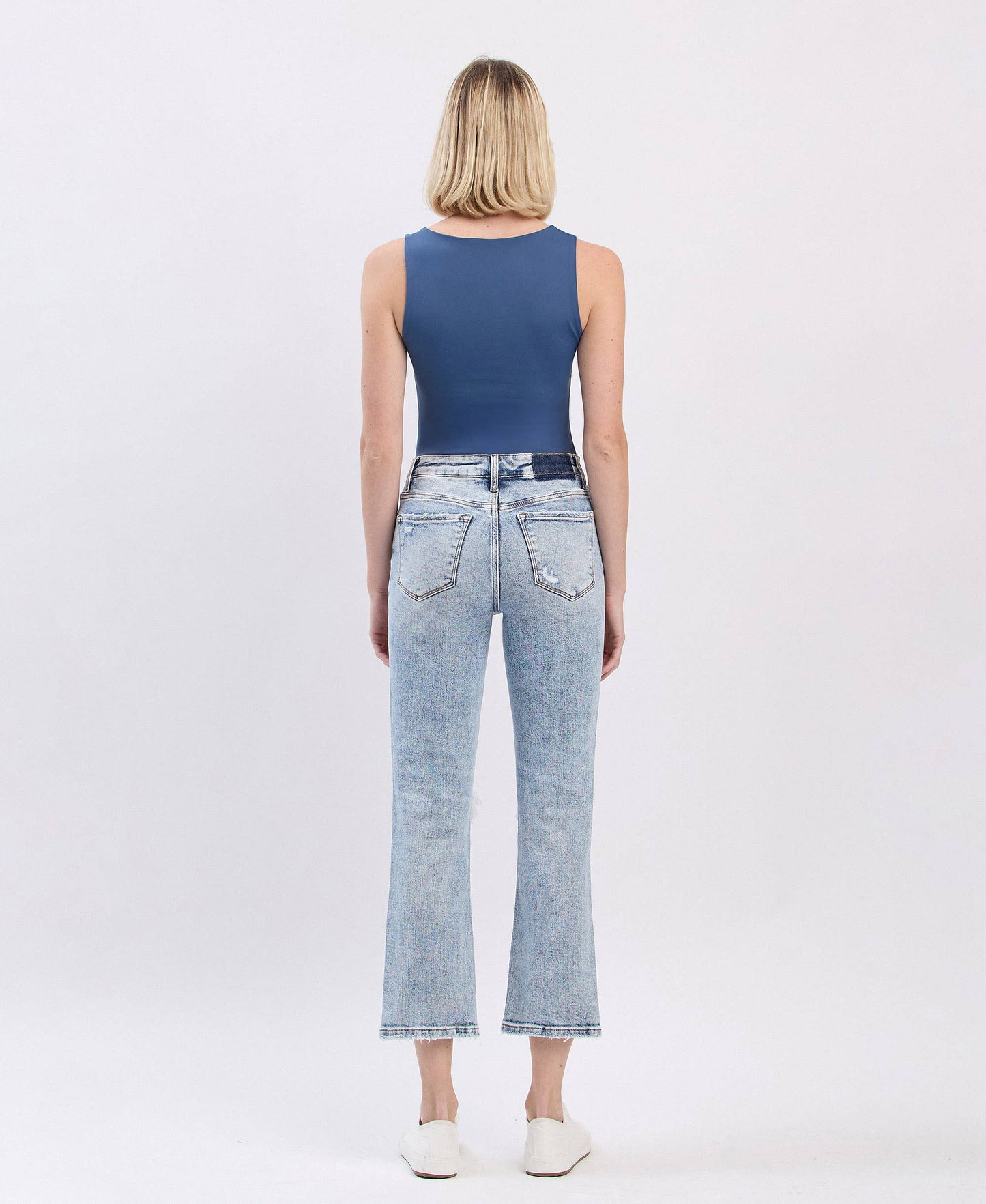 Lovervet Hannah High Rise Distressed Crop Straight Jeans