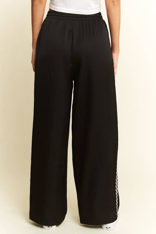 Suzy Satin Checkerboard Sided Pants