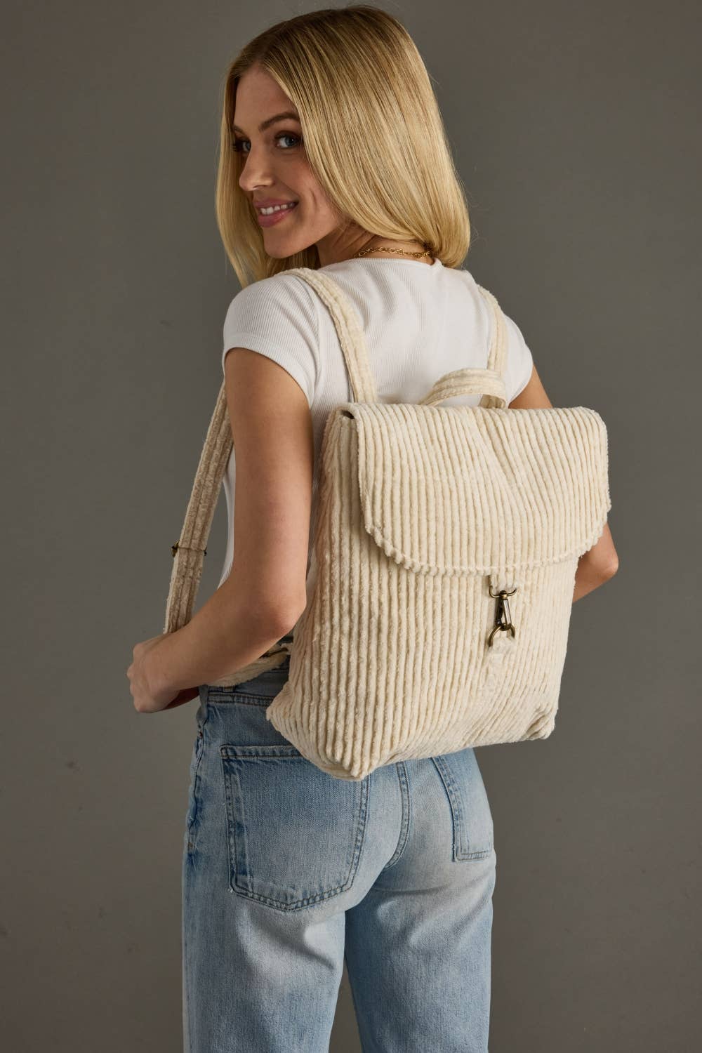 Irish Cream Corduroy Backpack