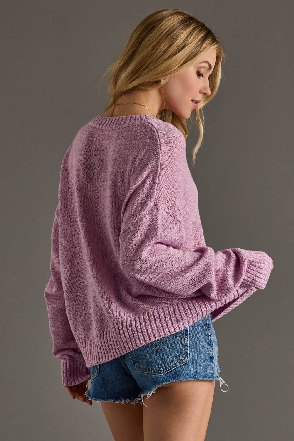 Love Blooms Lightweight Lilac Sweater