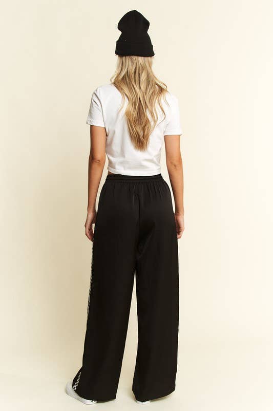 Suzy Satin Checkerboard Sided Pants