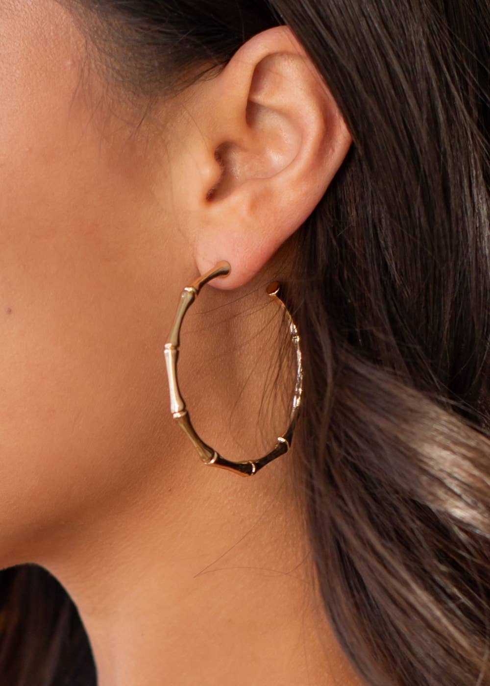 Luxe Gold Textured Large Hoop