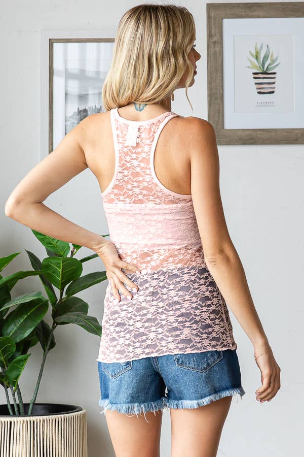Ally Lace Button Front Tank