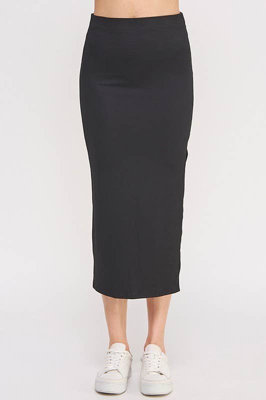 Penny High Waisted Midi Slit Pencil Skirt