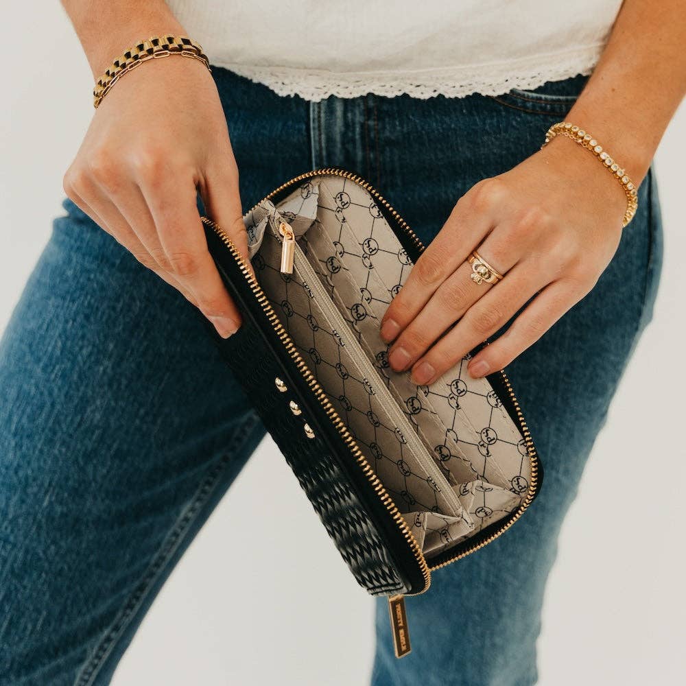 Lenni Large Zip Woven Wallet