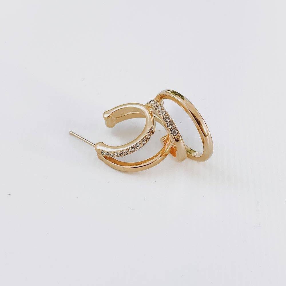 Steal The Show Crystal Double Hoop Earring