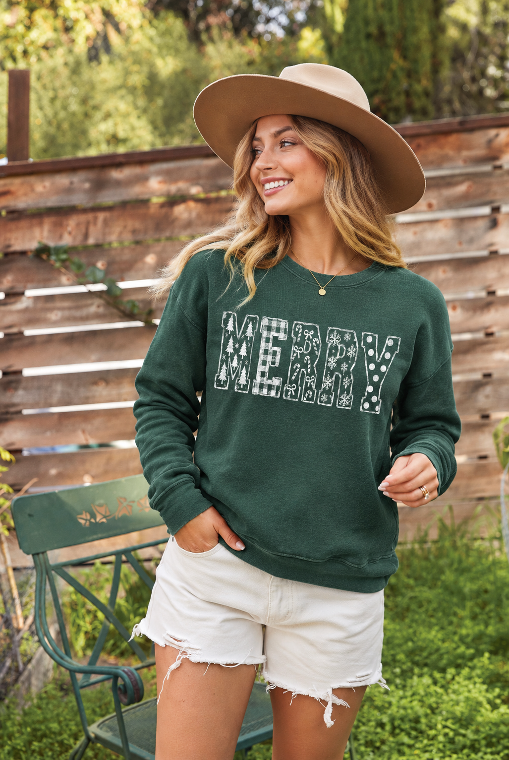 Merry Pattern Mineral Graphic Sweatshirt