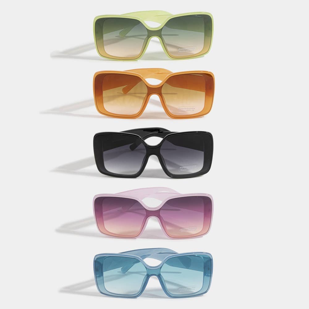 Oversized Square Gradient Tinted Sunglasses