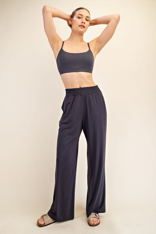 Effortless Comfort Wide Leg Pant-Black