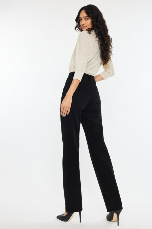 Kan Can Suzy High Rise Straight Jeans-Black