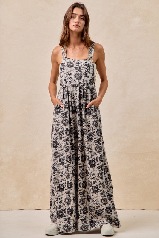 Vintage Rose Wide Leg Jumpsuit