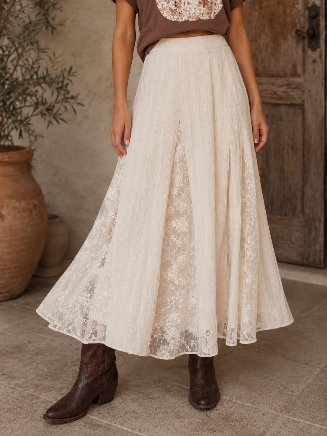 Lacey Lane Textured Midi Skirt