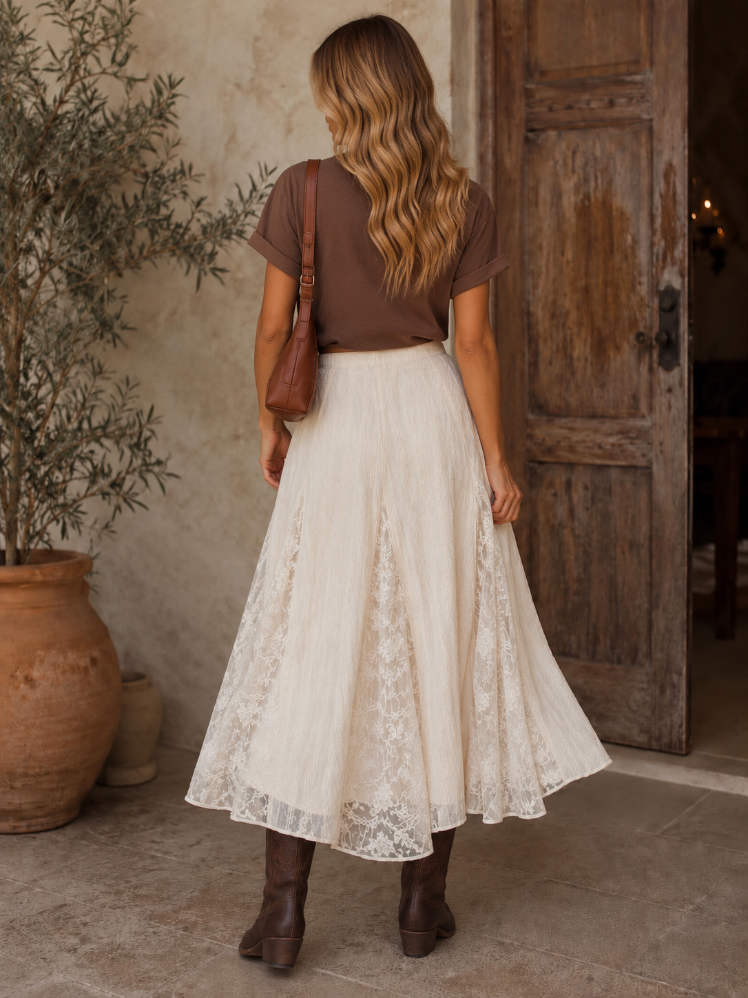 Lacey Lane Textured Midi Skirt