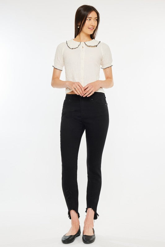 KanCan Lucy High Rise Ankle Frayed Skinny Jeans