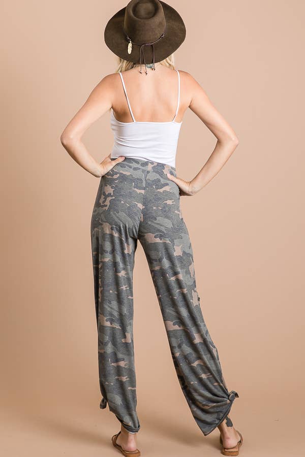 Sleeky Business Side Slit Ankle Tie Pants
