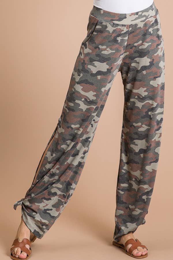 Sleeky Business Side Slit Ankle Tie Pants