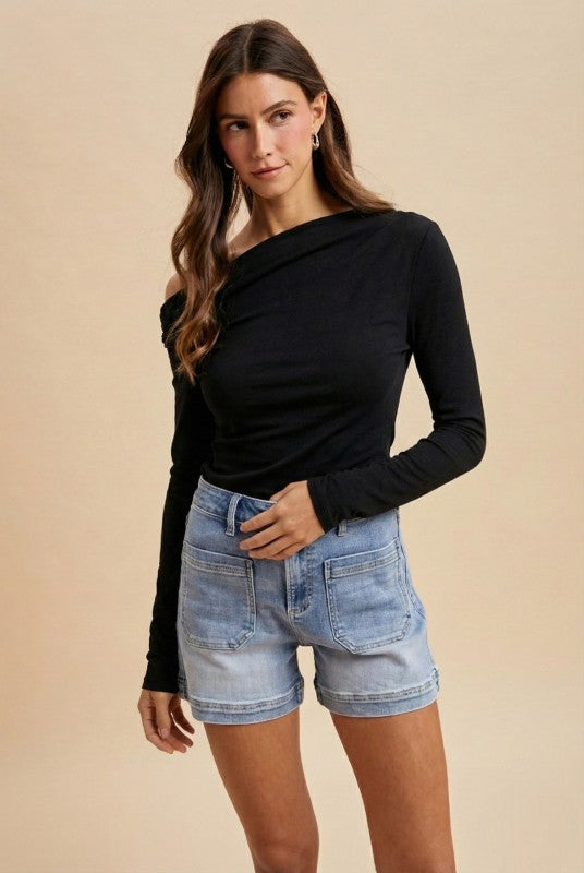 Justine Jersey Knit One Shoulder Top