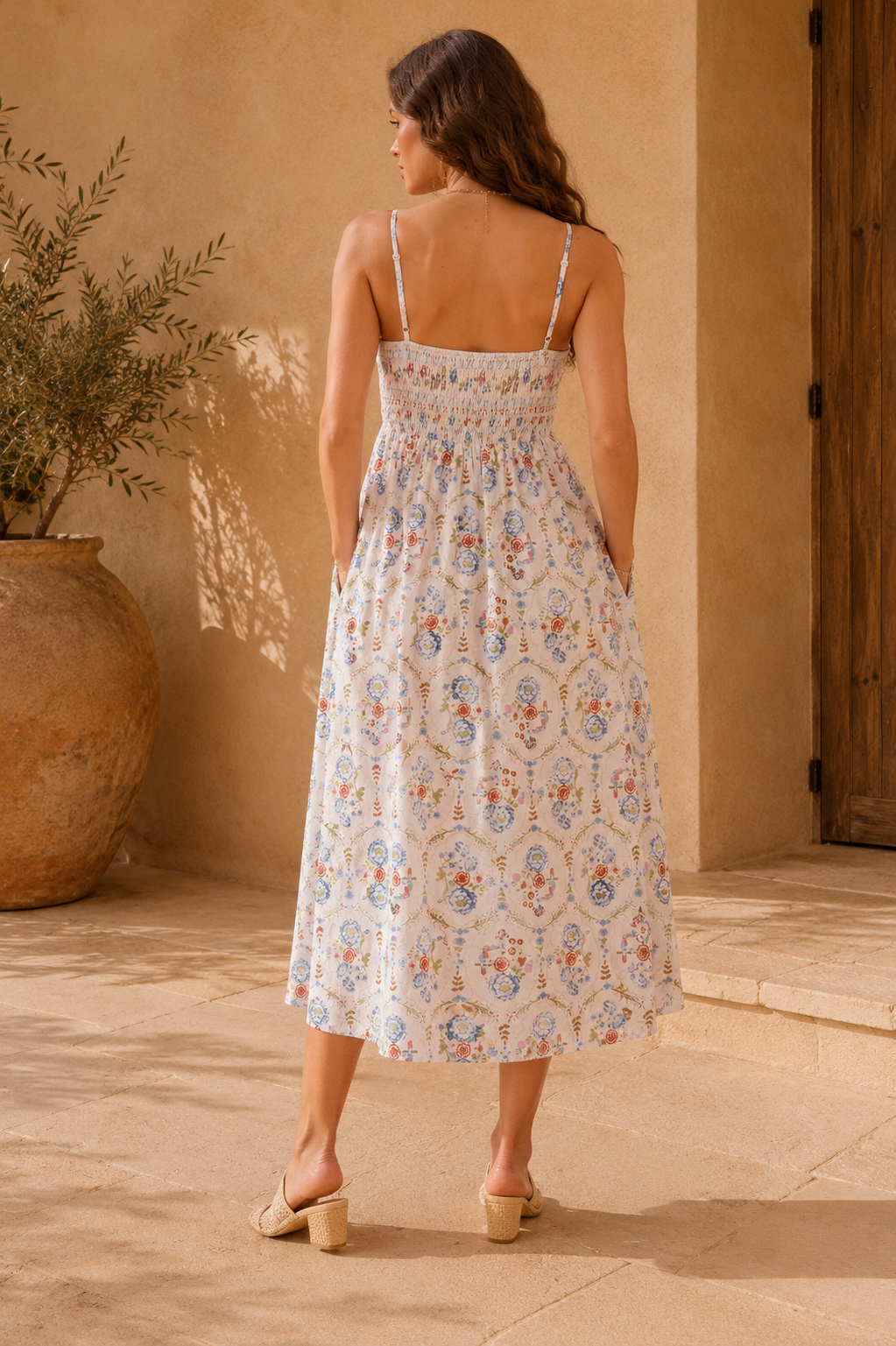 Maddie Floral Smocked Midi Dress