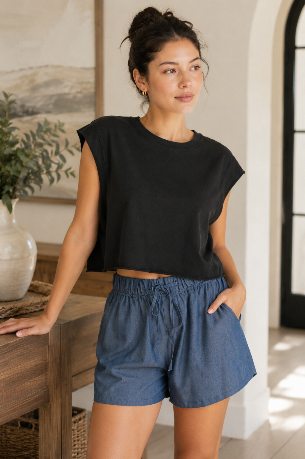So In Love Sleeveless Cropped Top
