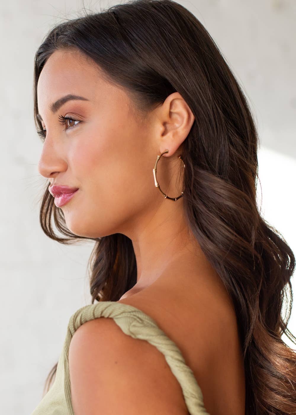 Luxe Gold Textured Large Hoop