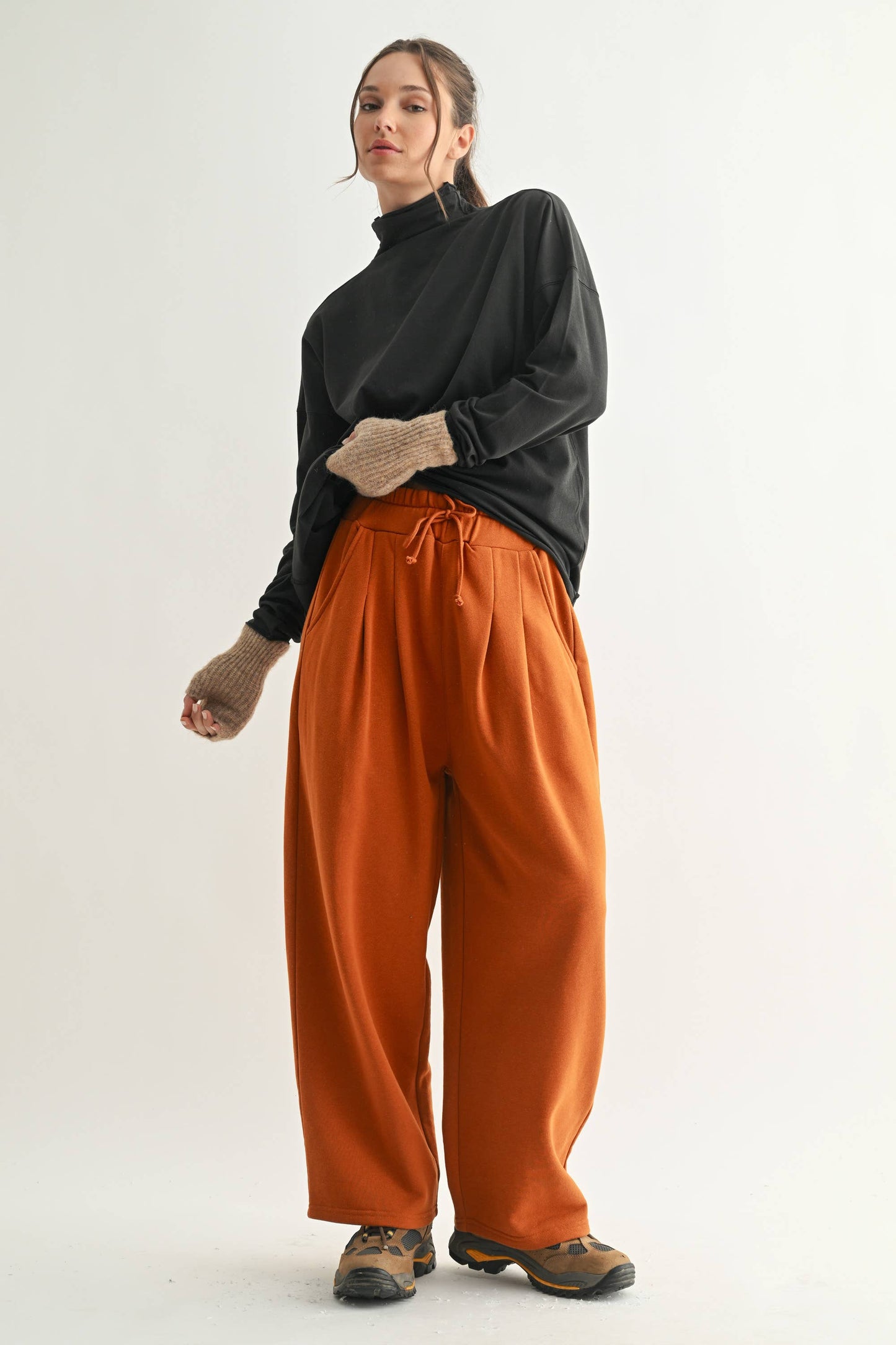Dune Drift Cotton Blend Wide Leg Pants