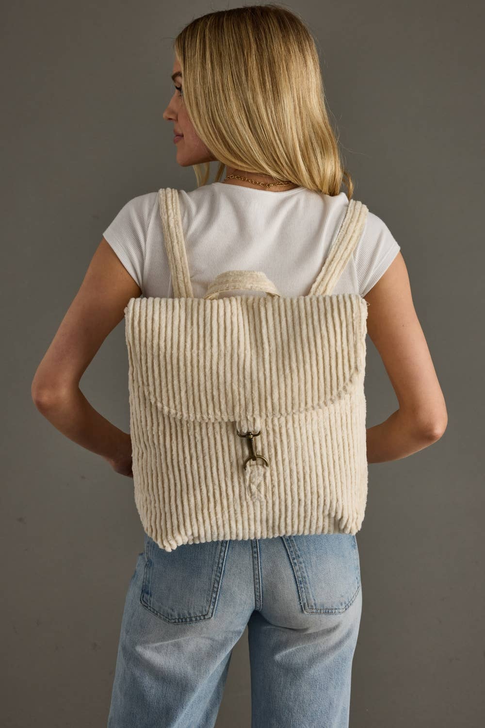 Irish Cream Corduroy Backpack