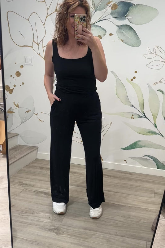 Effortless Comfort Wide Leg Pant-Black